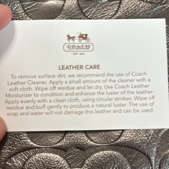 Metallic Monogram Gray/Pewter Coach Wristlet - Picture 7 of 7